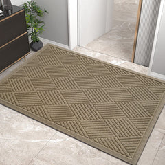 HIYARD Sturdy Front Door Mat beige front view