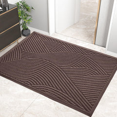 HIYARD Sturdy Front Door Mat, Coffee, front view
