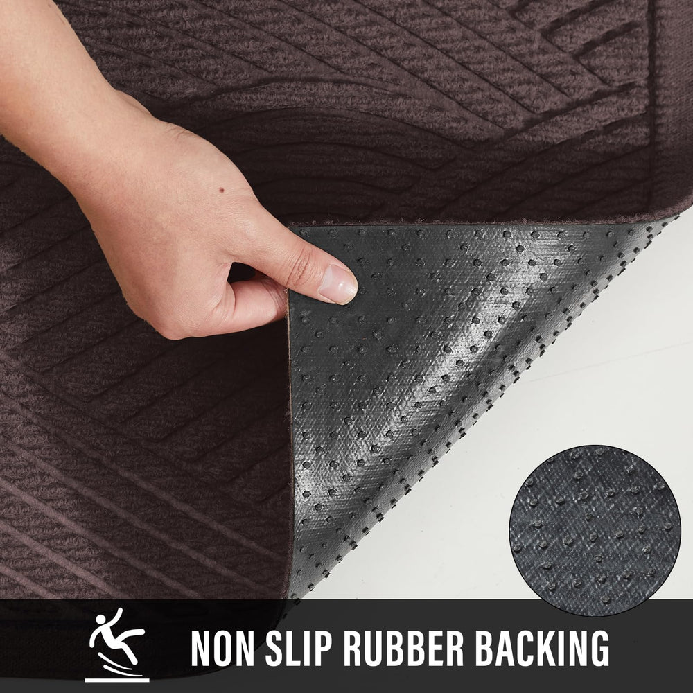 HIYARD Sturdy Front Door Mat, Coffee, textured surface detail