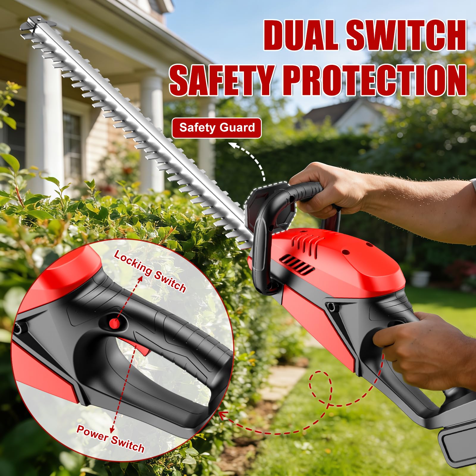 HJLYZYA electric hedge trimmer with battery indicator lights