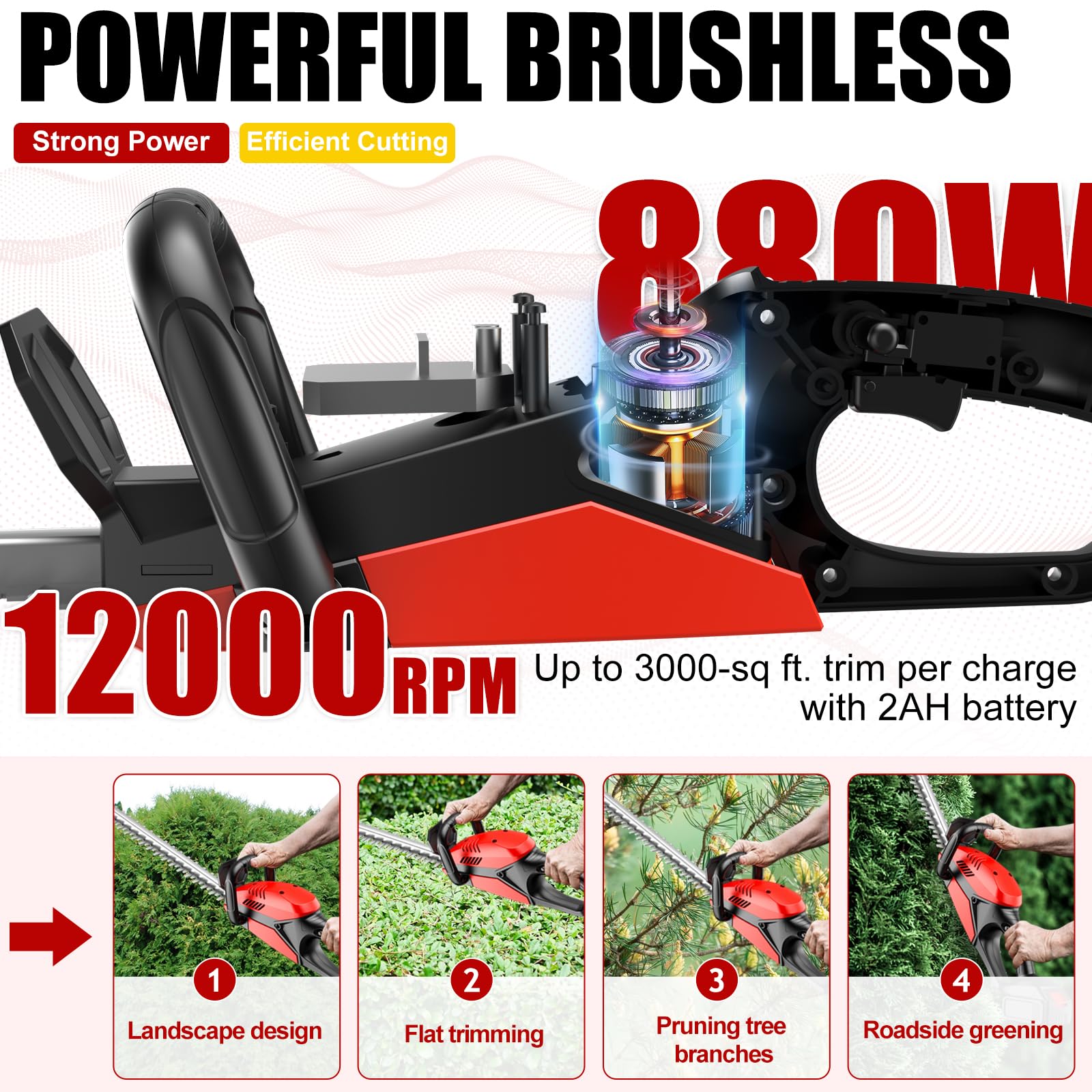 HJLYZYA hedge trimmer in use trimming hedges in garden
