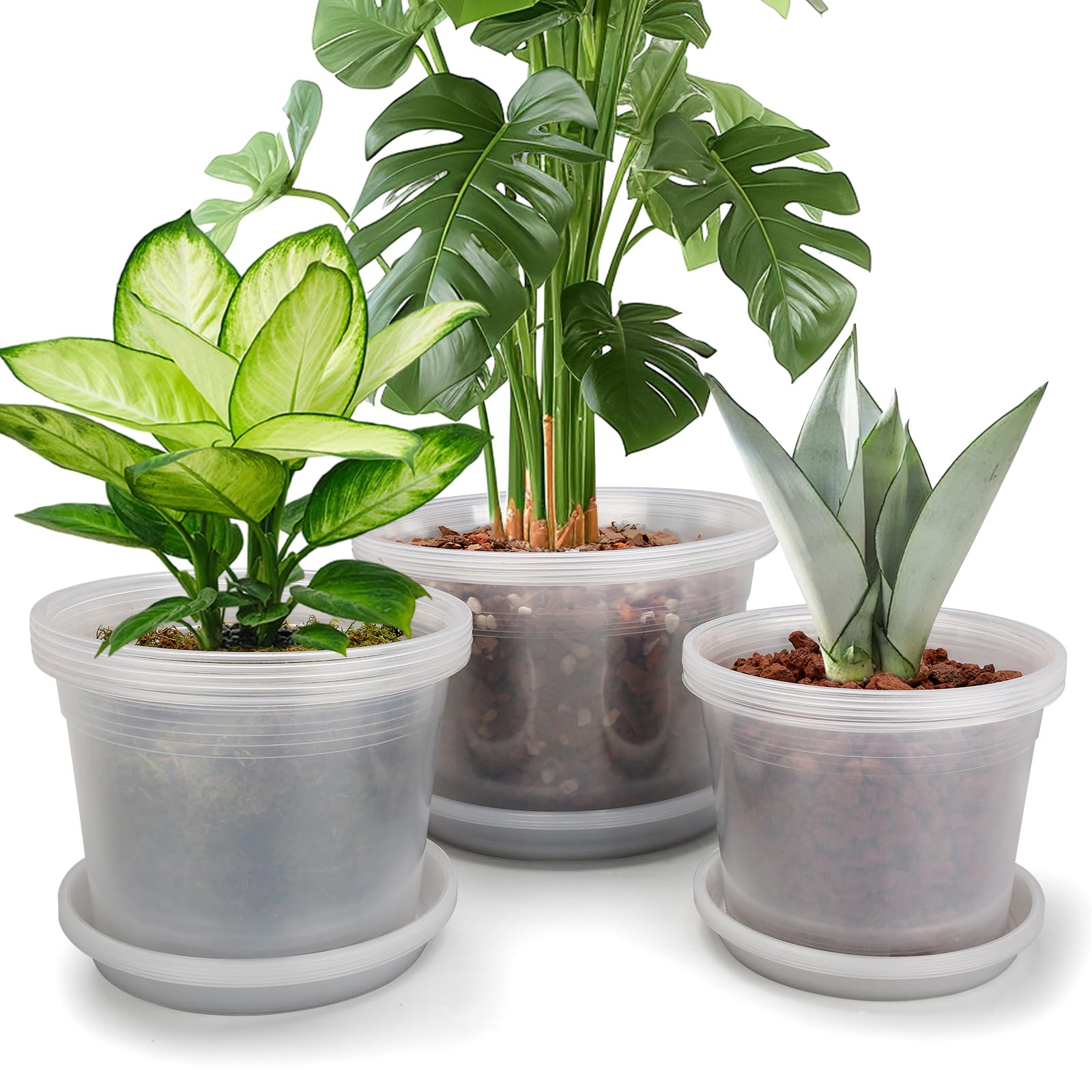 HKKZYT 8-inch clear nursery pot with saucer