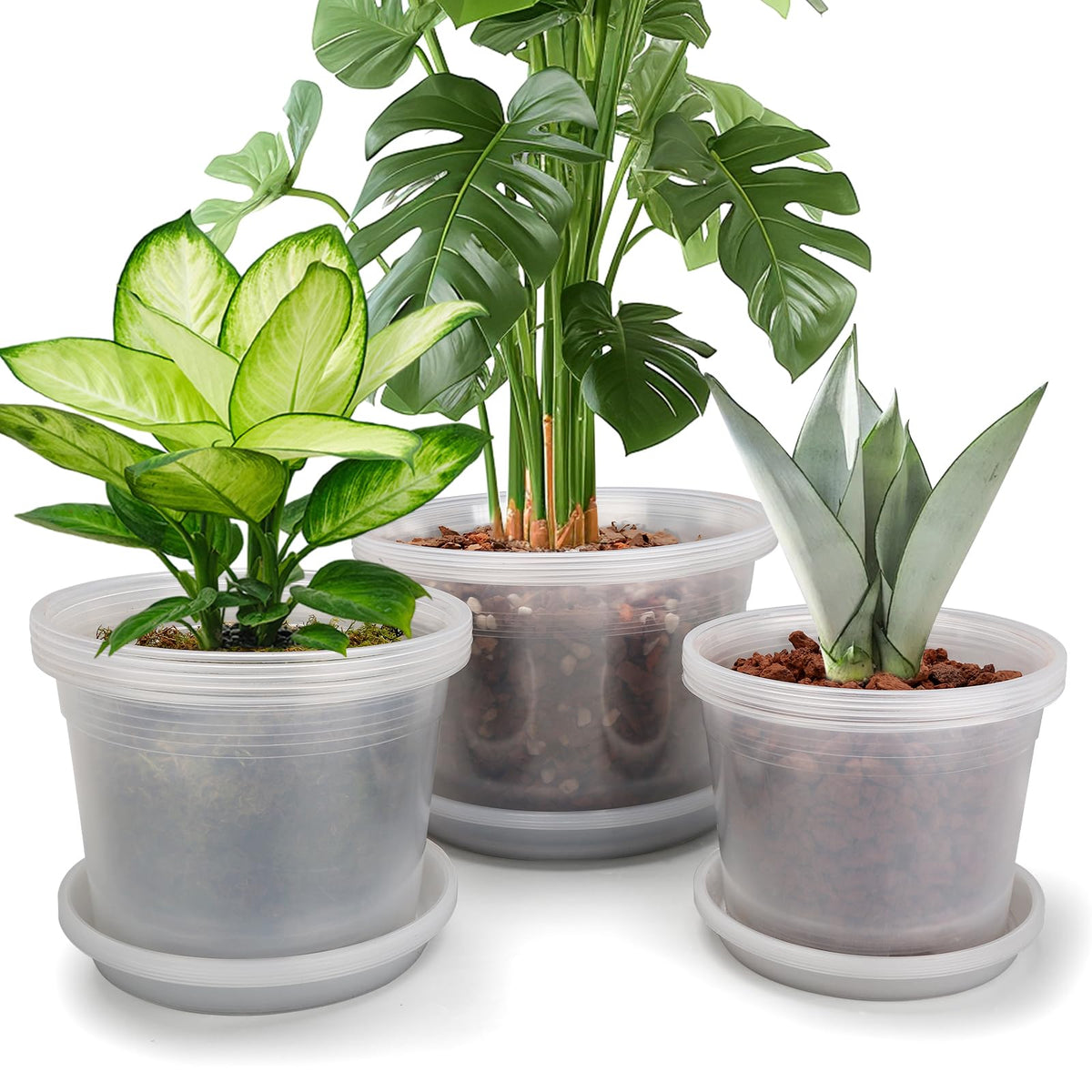 HKKZYT 8-inch clear nursery pot with saucer