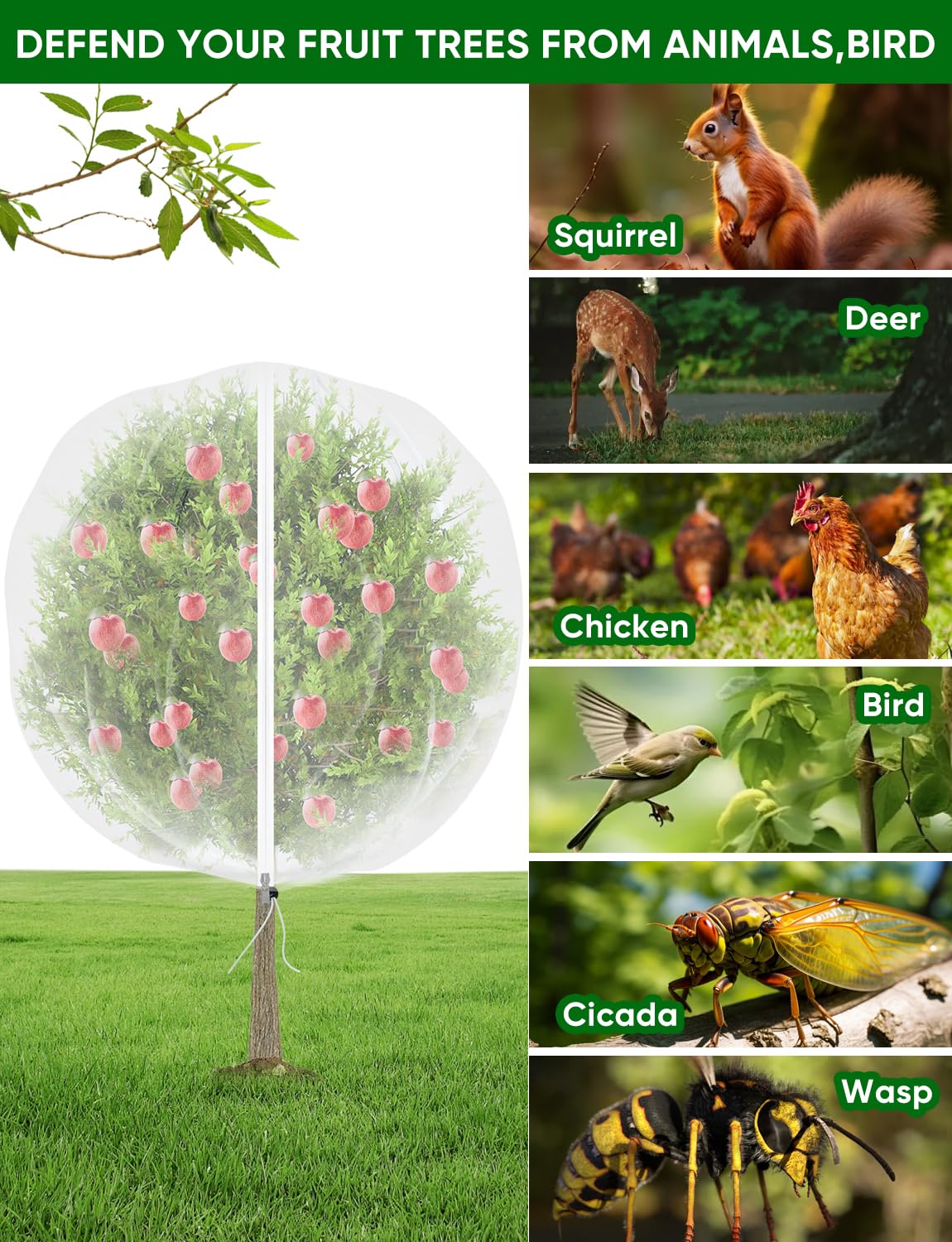 HKZ Fruit Tree Netting drawstring close-up