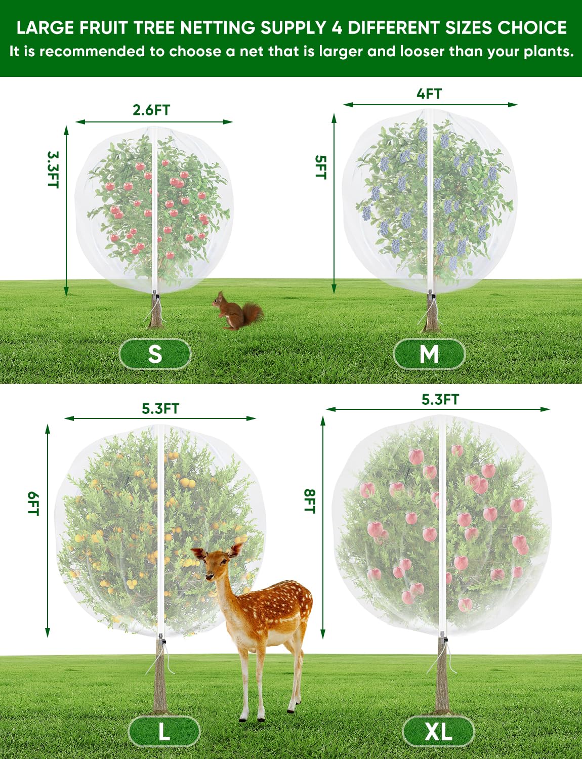 HKZ Fruit Tree Netting in garden setting
