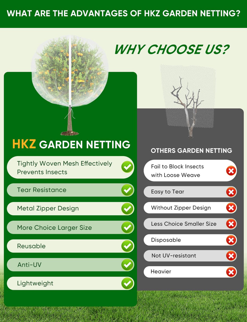 HKZ Fruit Tree Netting with fruit visible
