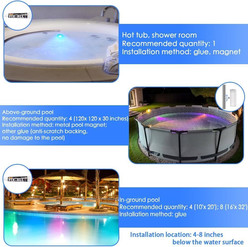 HL Submersible LED Pool Light floating in a pond