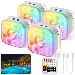 HL Submersible LED Pool Light RGB-4 Pack front view