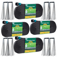 Hlinker 200 ft Flat Soaker Hose black color front view
