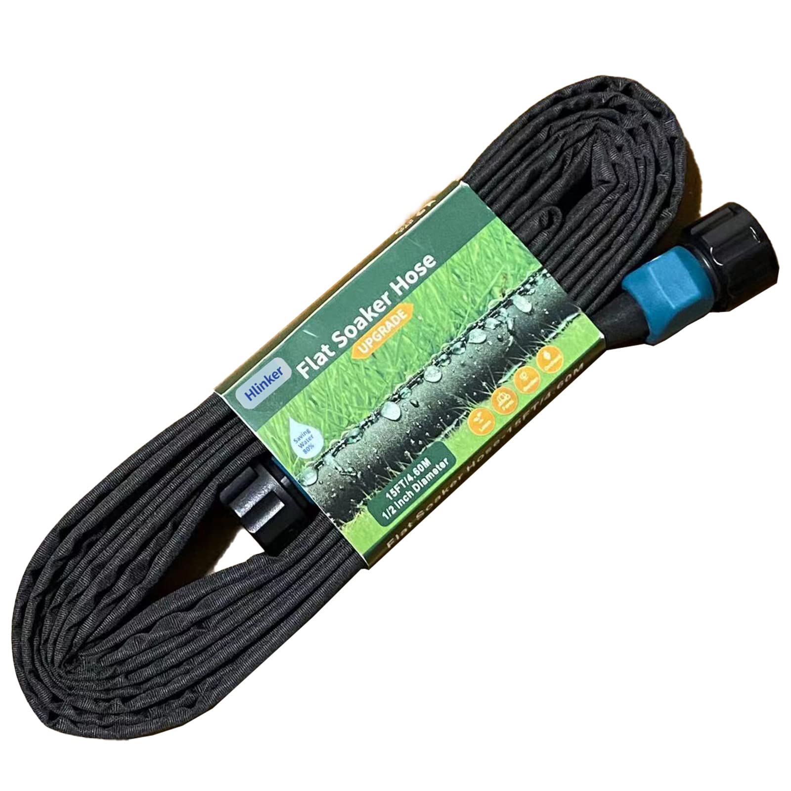 Hlinker Flat Soaker Hose 15FT complete set with end caps