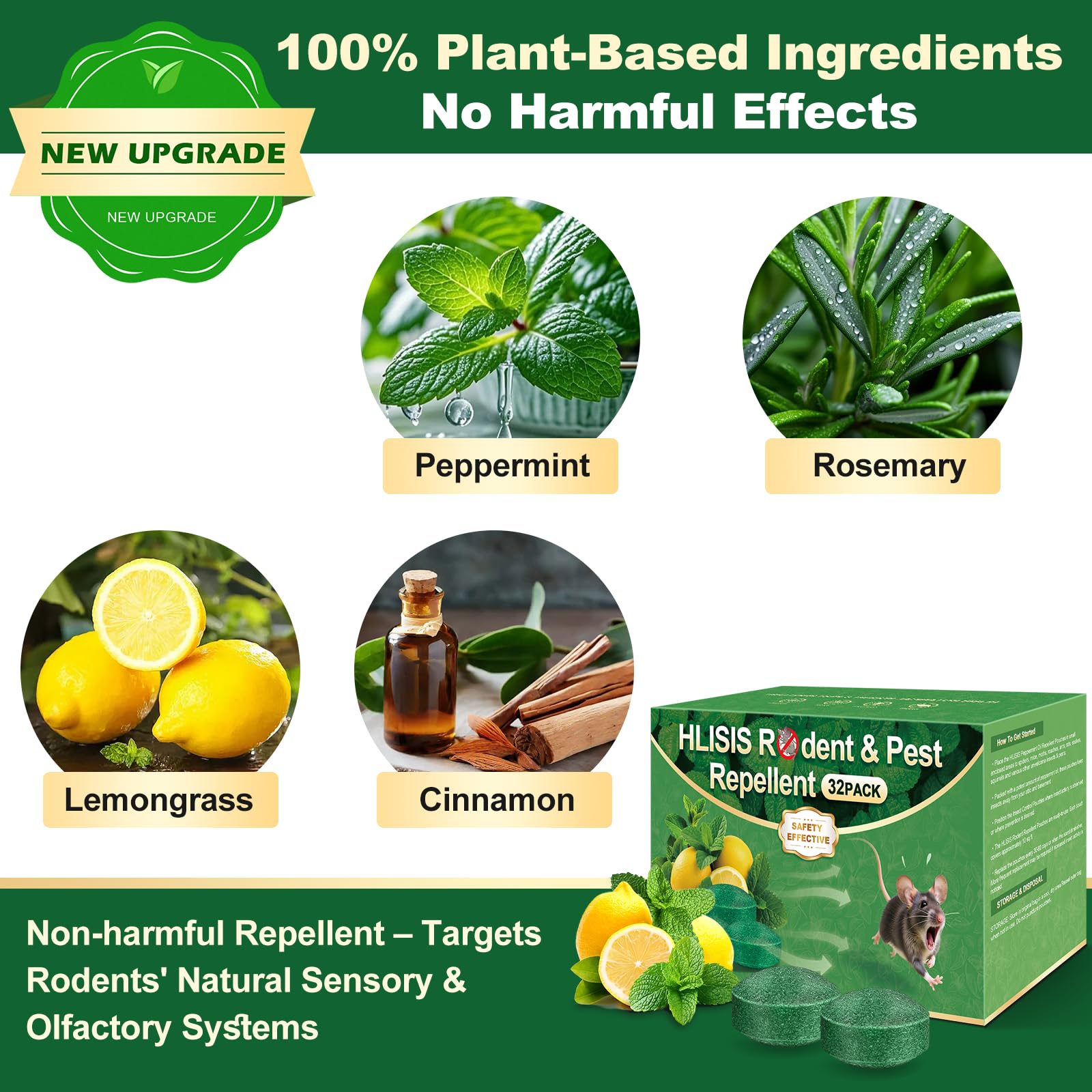 HLISIS peppermint oil repellent pellets in mesh bag