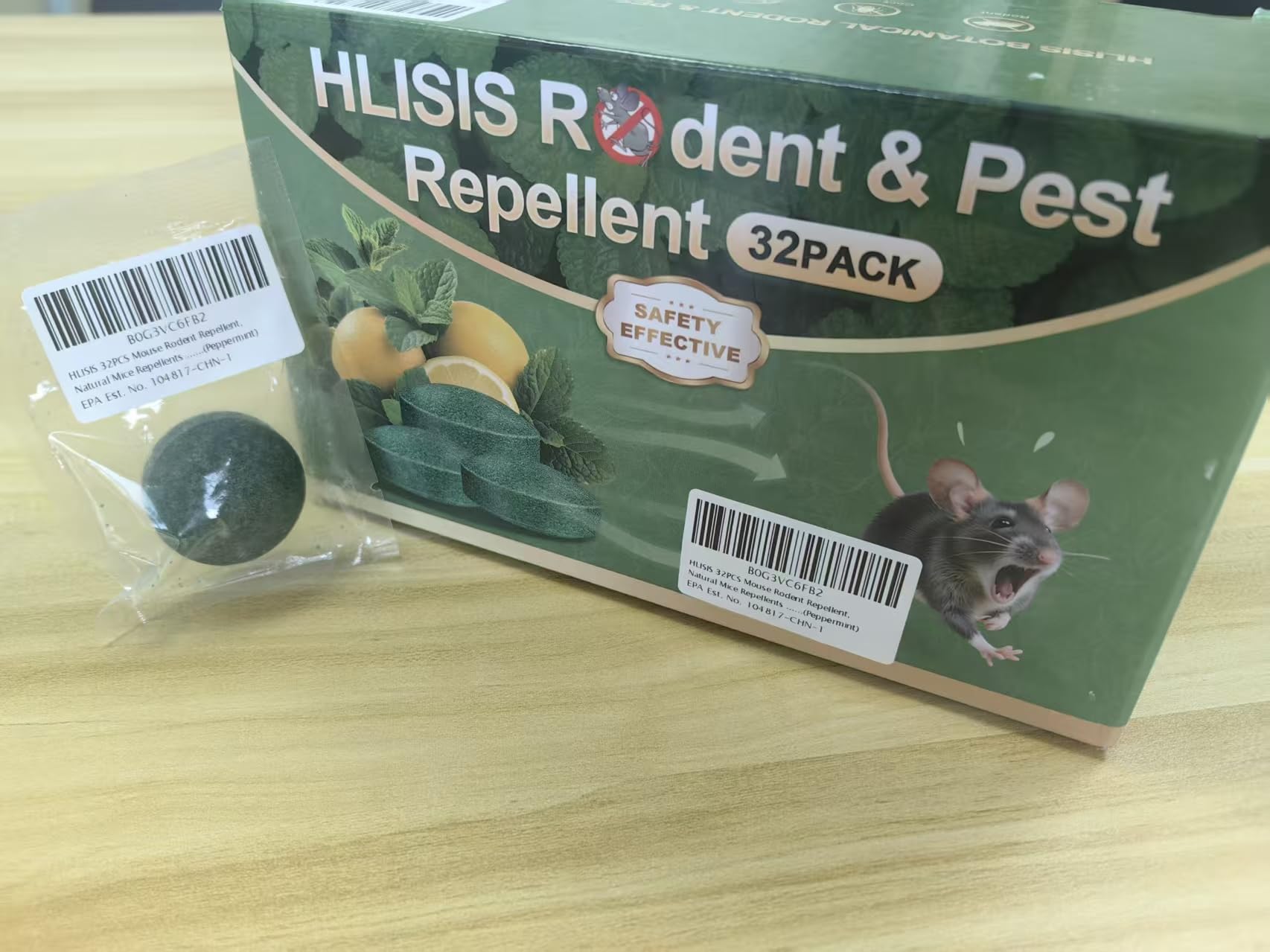 HLISIS rodent repellent pellets in living room