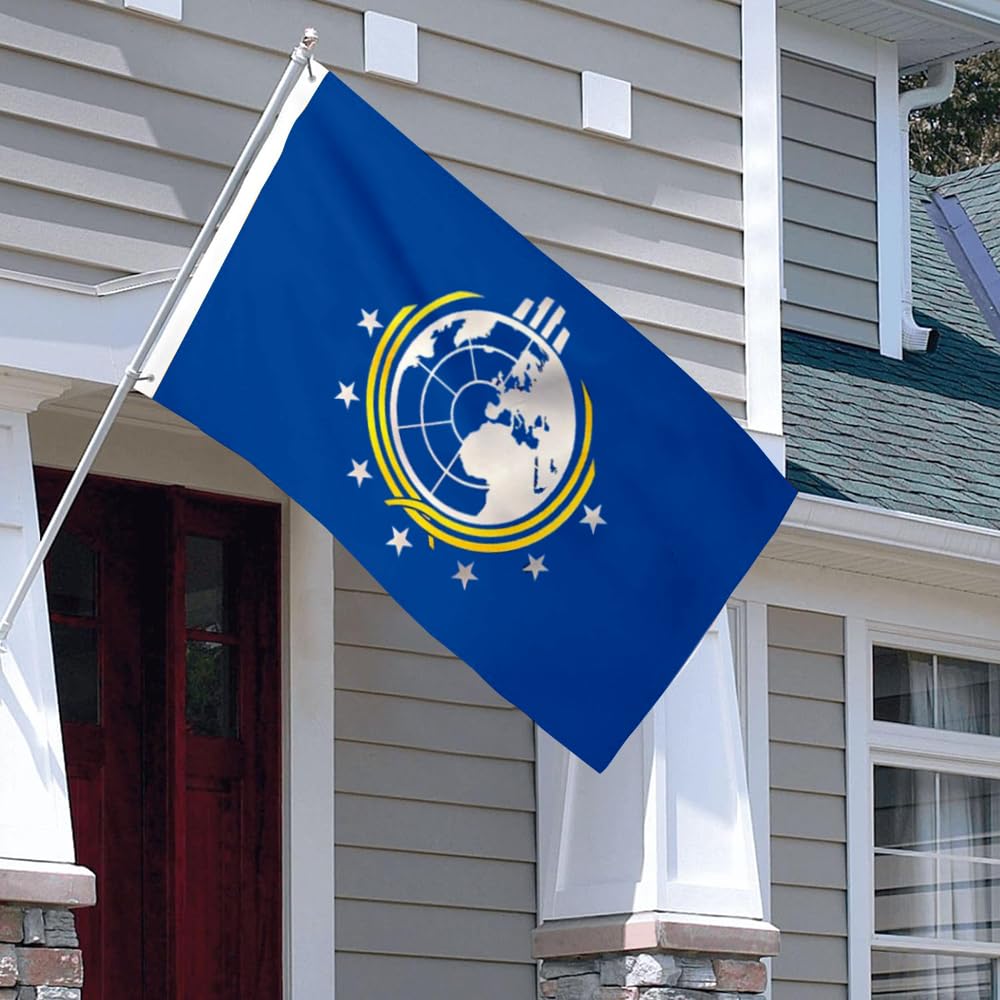 HLLNWB Super Earth Flag 3x5ft showing grommets