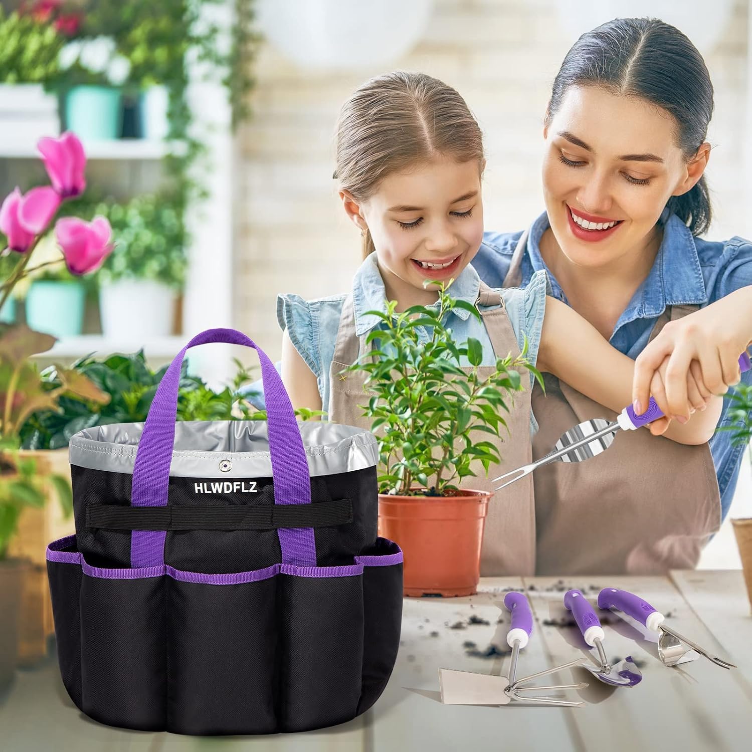 HLWDFLZ complete garden tool set laid out on grass