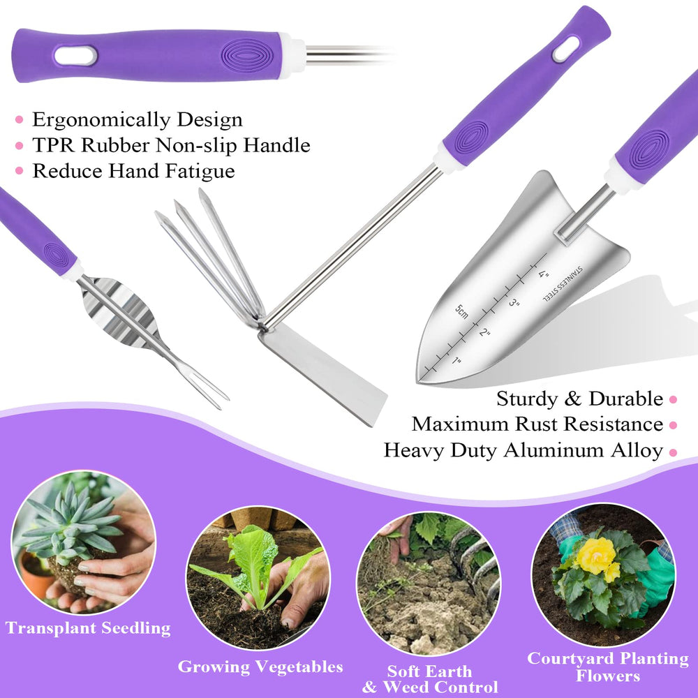 HLWDFLZ ergonomic garden tools with rubber handles