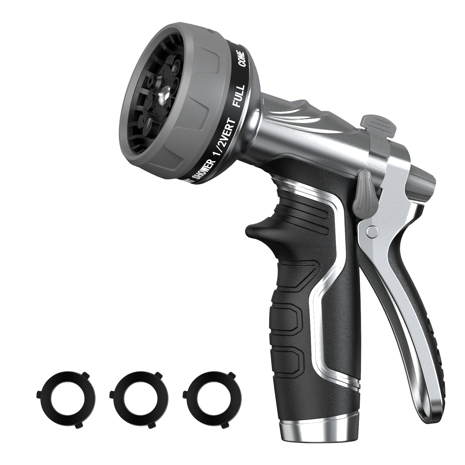 HmiL-U Garden Hose Nozzle front view with ergonomic grip