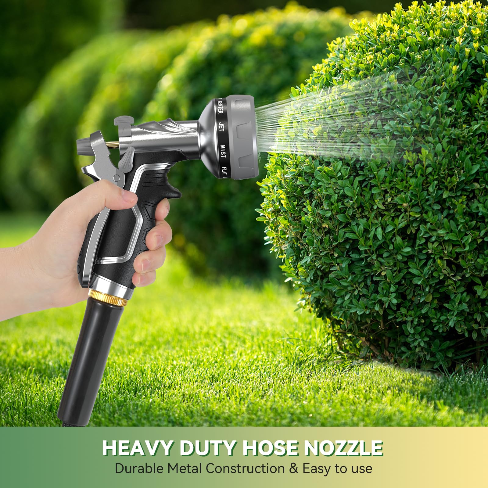 HmiL-U Garden Hose Nozzle in use watering garden plants