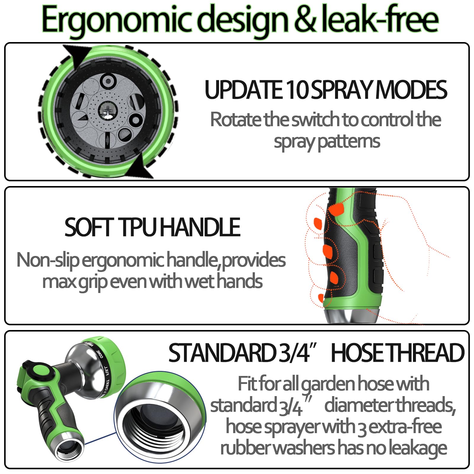 HmiL-U Hose Nozzle in use watering garden