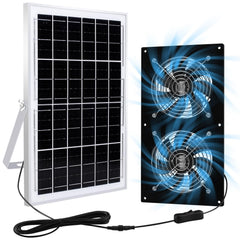 HNRLOY Solar Exhaust Fan front view with solar panel