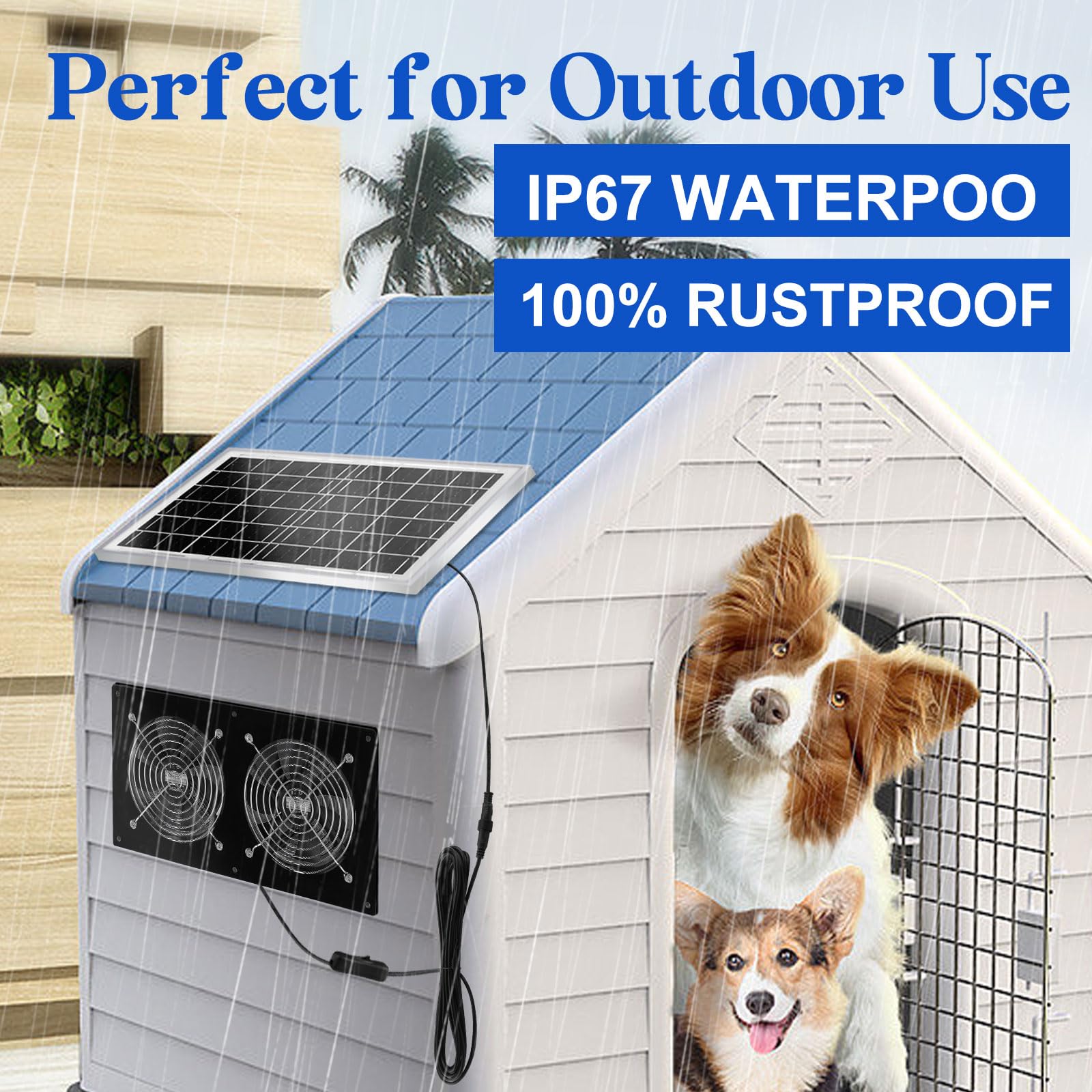 HNRLOY Solar Exhaust Fan in a chicken coop