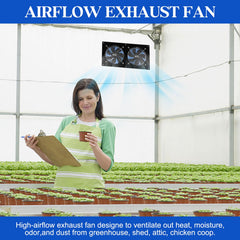 HNRLOY Solar Exhaust Fan installation in a greenhouse