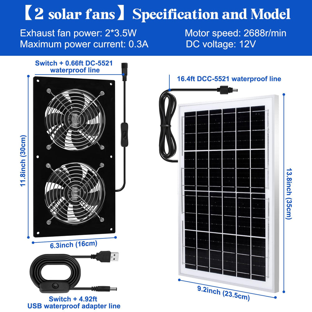 HNRLOY Solar Exhaust Fan packaging with product details