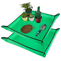 HNXTYAOB 27" x 27" waterproof repotting mat green front view