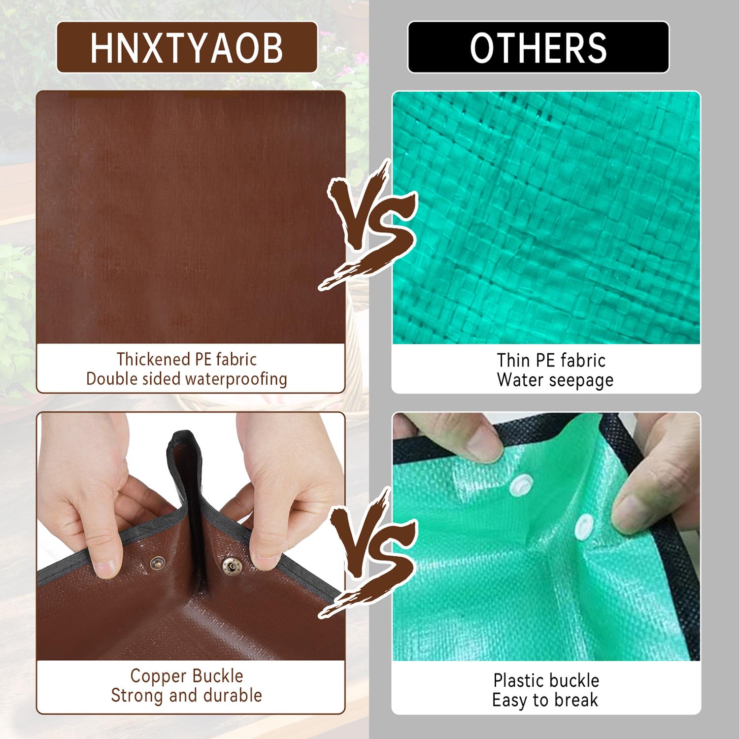 HNXTYAOB Potting Mat waterproof feature demonstrated with soil cleanup