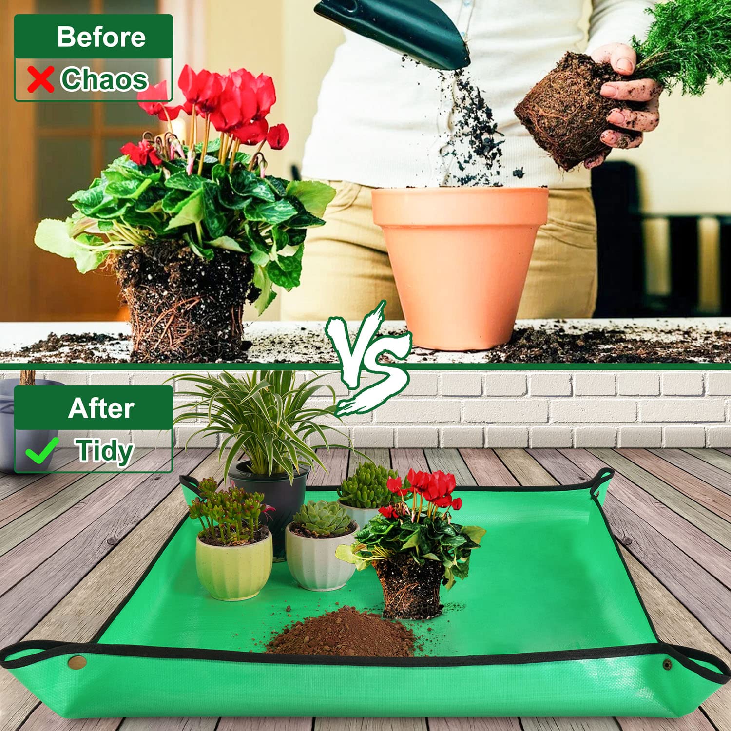 HNXTYAOB repotting mat folded for easy storage