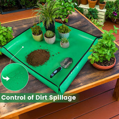 HNXTYAOB repotting mat in use with indoor plants