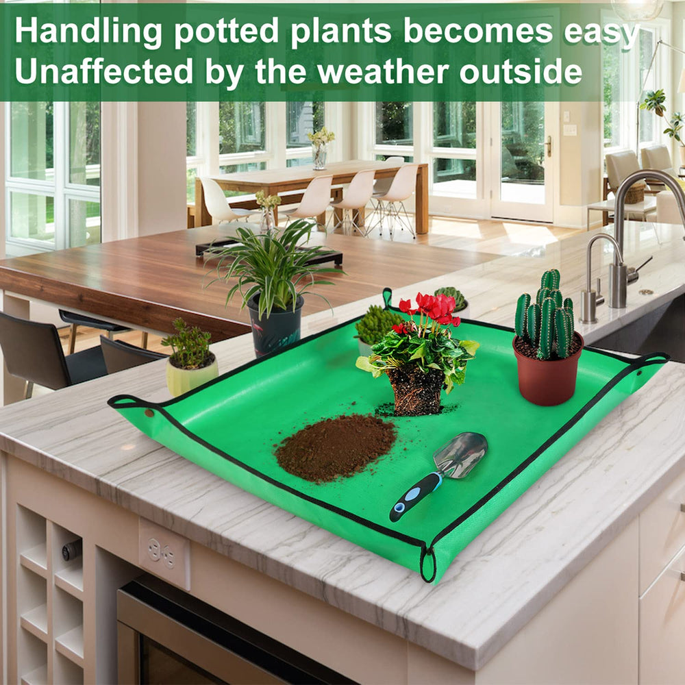 HNXTYAOB repotting mat showing brass buckles and sewn edges