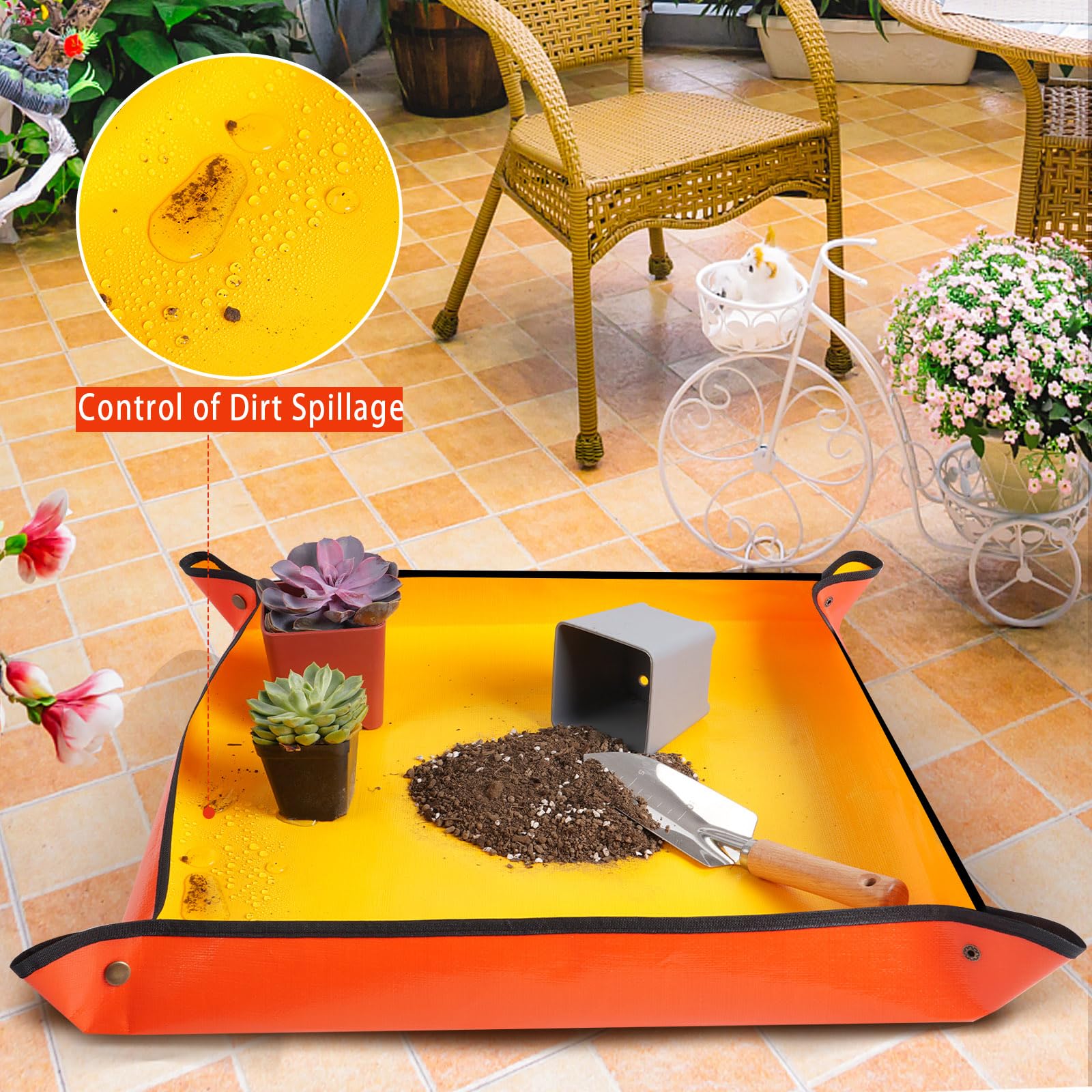 HNXTYAOB Repotting Mat showing waterproof qualities