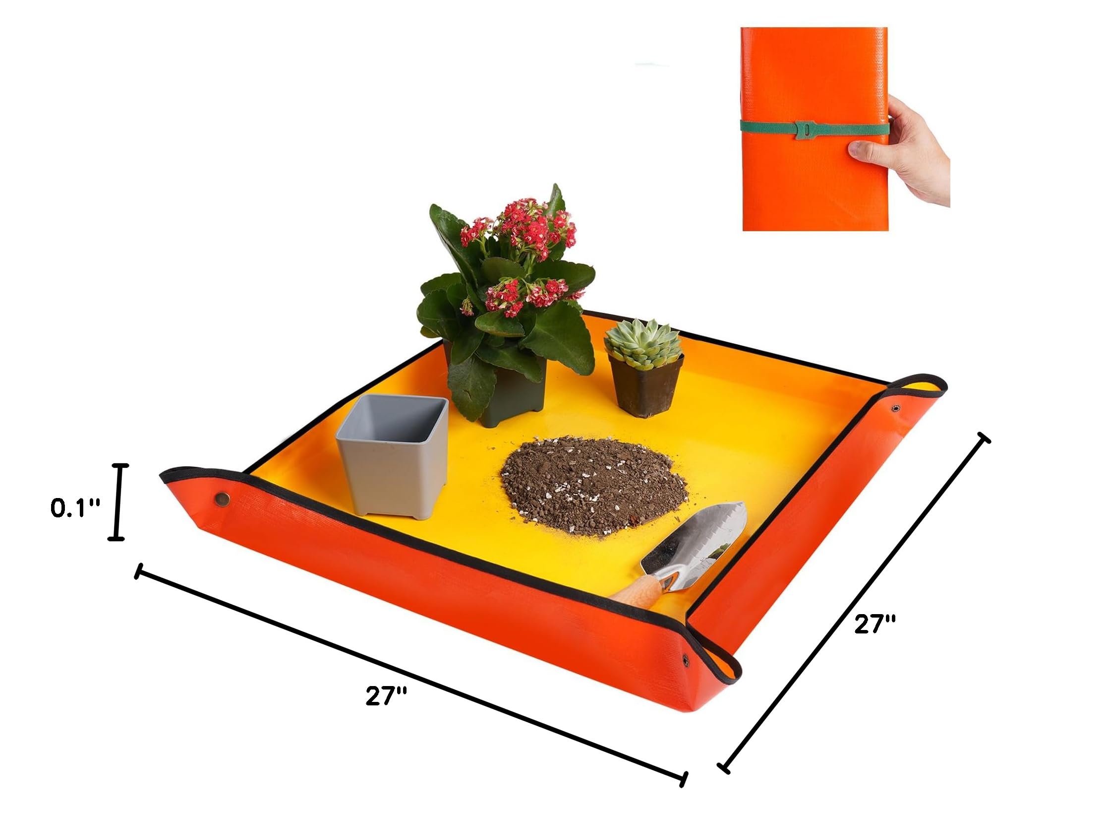 HNXTYAOB Repotting Mat with soil and plants during use