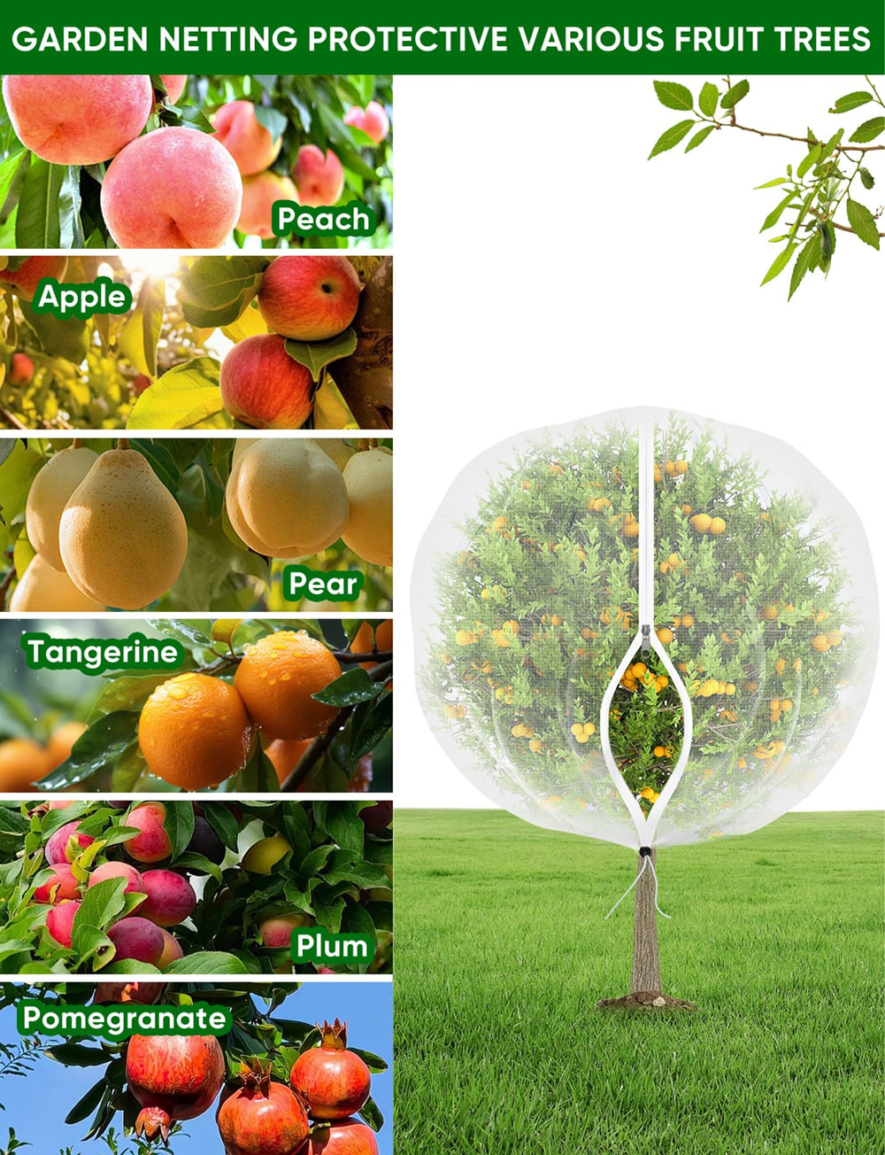 HNYTLCO Garden Netting 8X5.3FT protecting tomato plants
