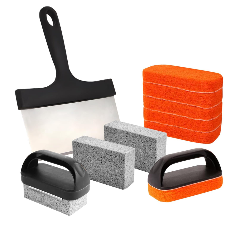 HOBITSTARX Griddle Cleaning Kit used on a griddle