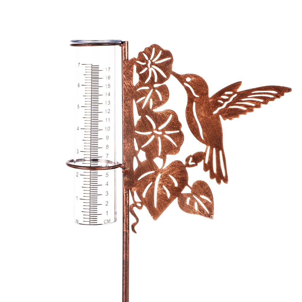 HOBYLUBY 35'' Tall Hummingbird Rain Gauge front view