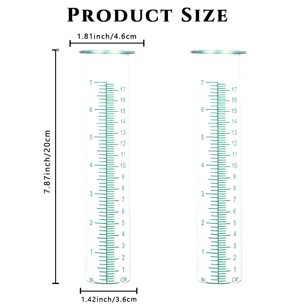 HOBYLUBY 7-inch rain gauge replacement tube with cleaning brush