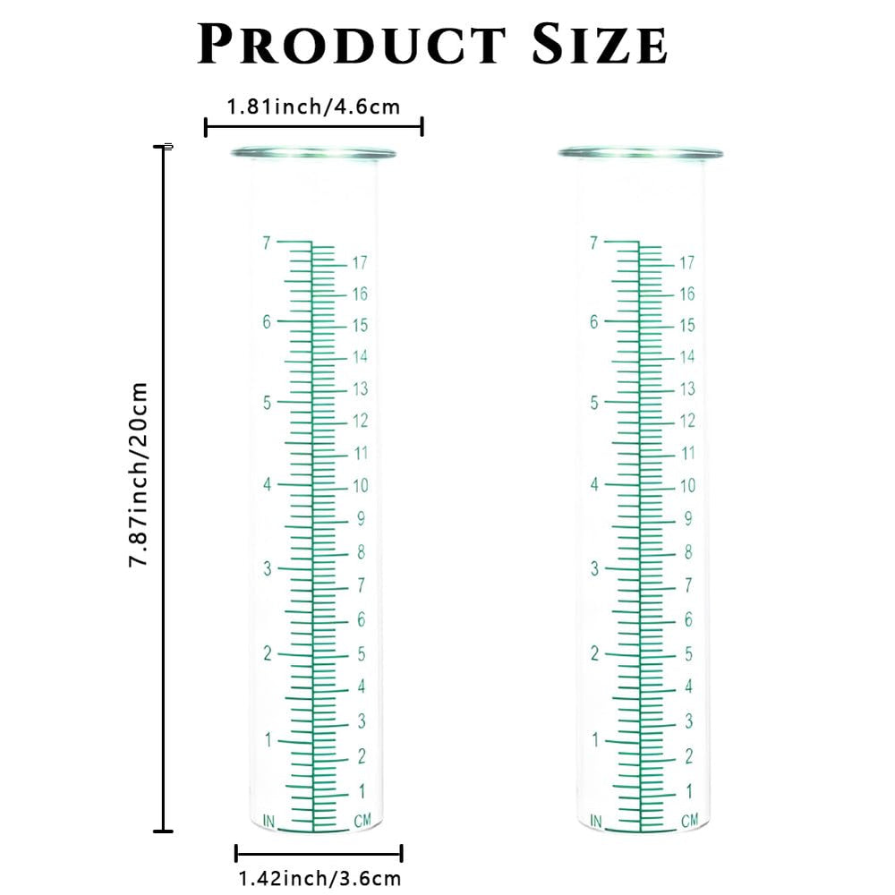 HOBYLUBY 7-inch rain gauge replacement tube with cleaning brush