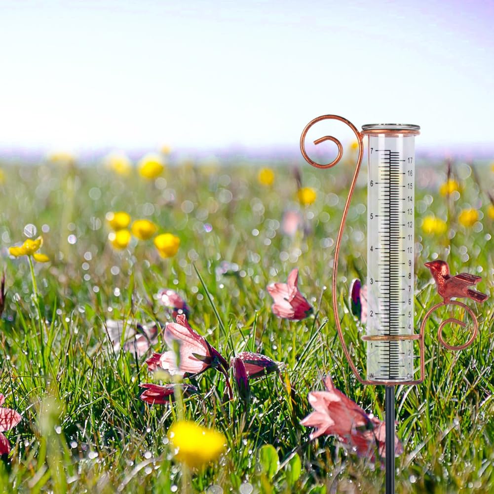 HOBYLUBY Cardinal Rain Gauge showcasing red bird design