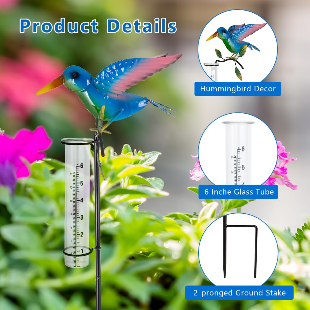 HOBYLUBY Rain Gauge in a garden setting