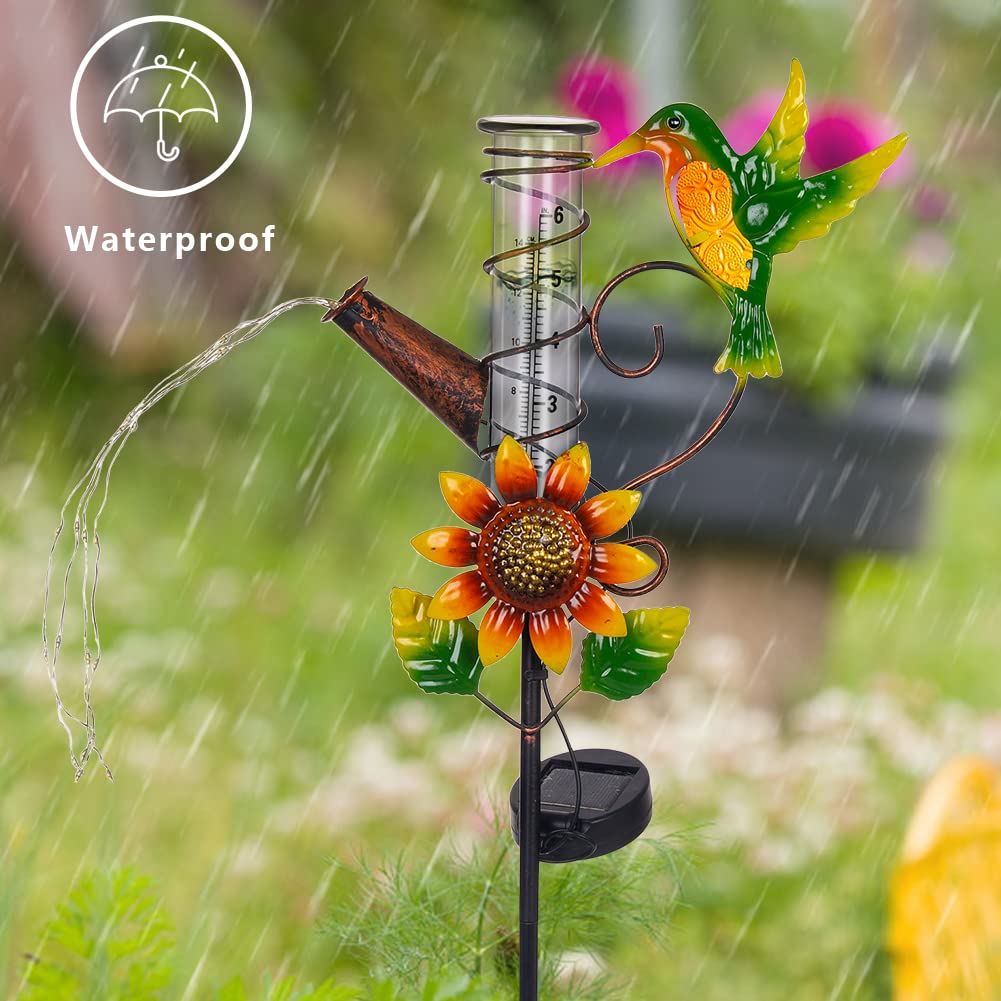 HOBYLUBY Rain Gauge in outdoor garden environment