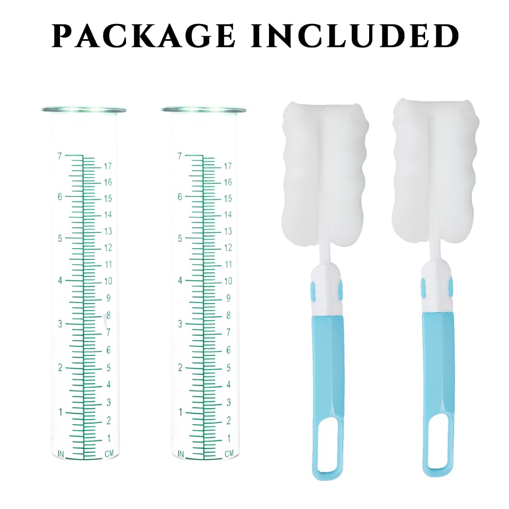 HOBYLUBY rain gauge tubes with clear green scale