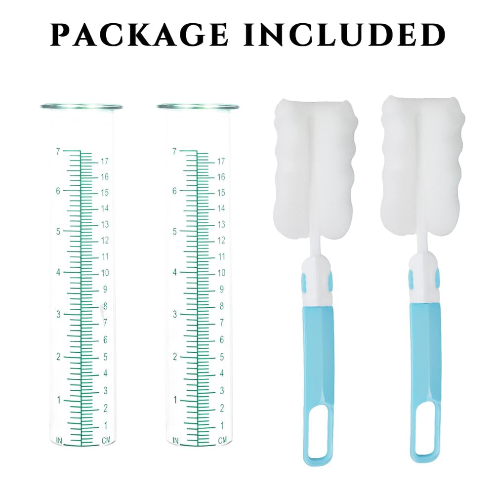 HOBYLUBY rain gauge tubes with clear green scale