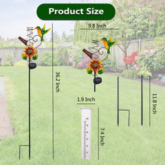 HOBYLUBY Solar Rain Gauge side view showcasing decorative design