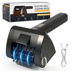 Hodeezaiiw Electric Grill Brush front view with stainless steel head