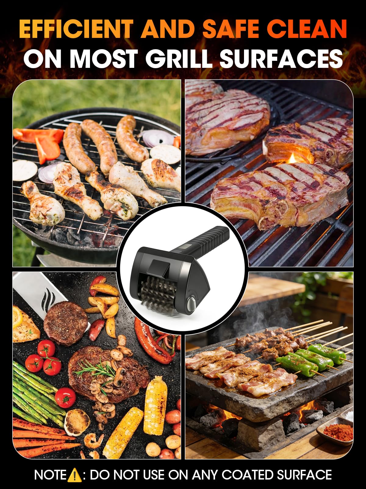 Hodeezaiiw Electric Grill Brush package contents and user manual