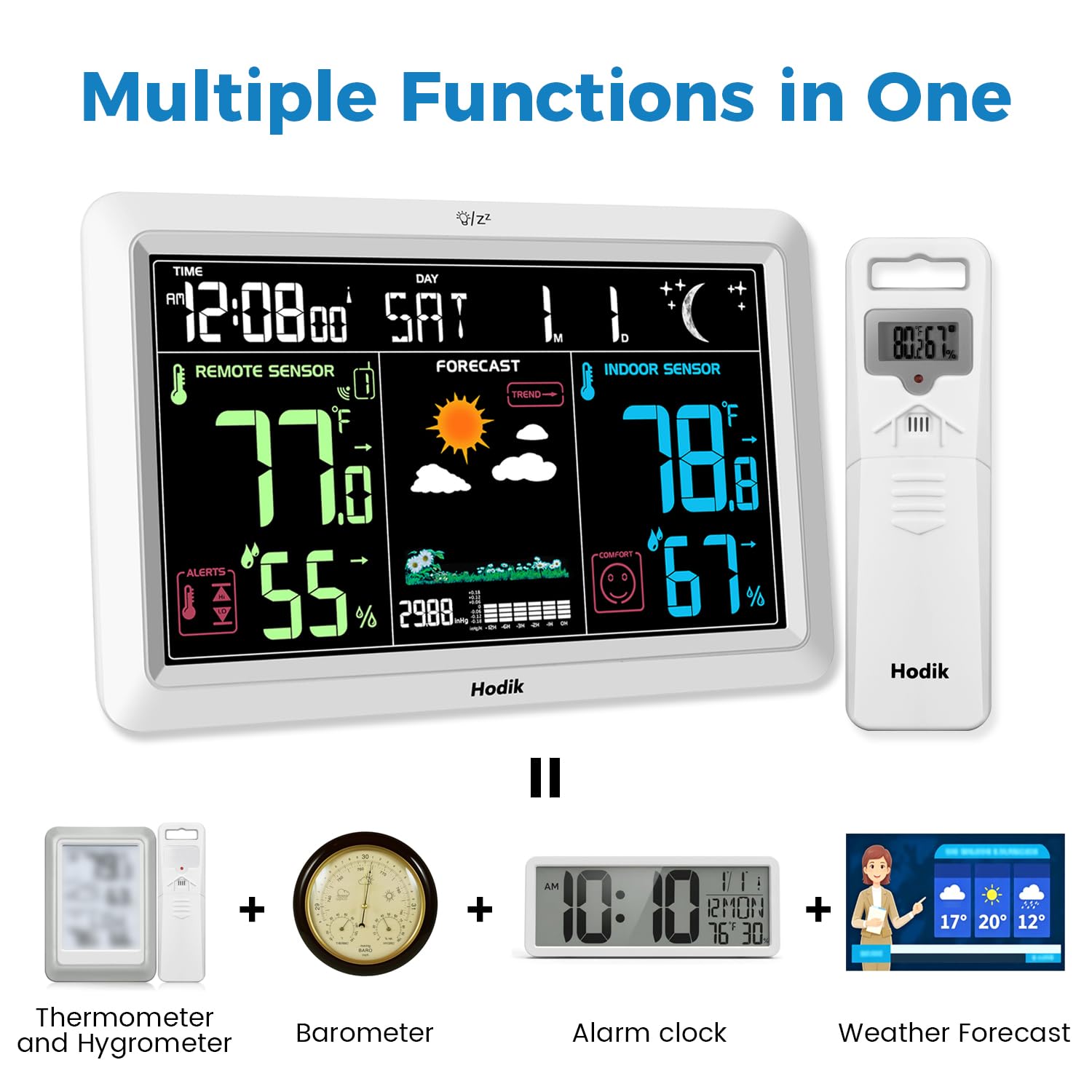 HODIK Wireless Weather Station showing indoor temperature