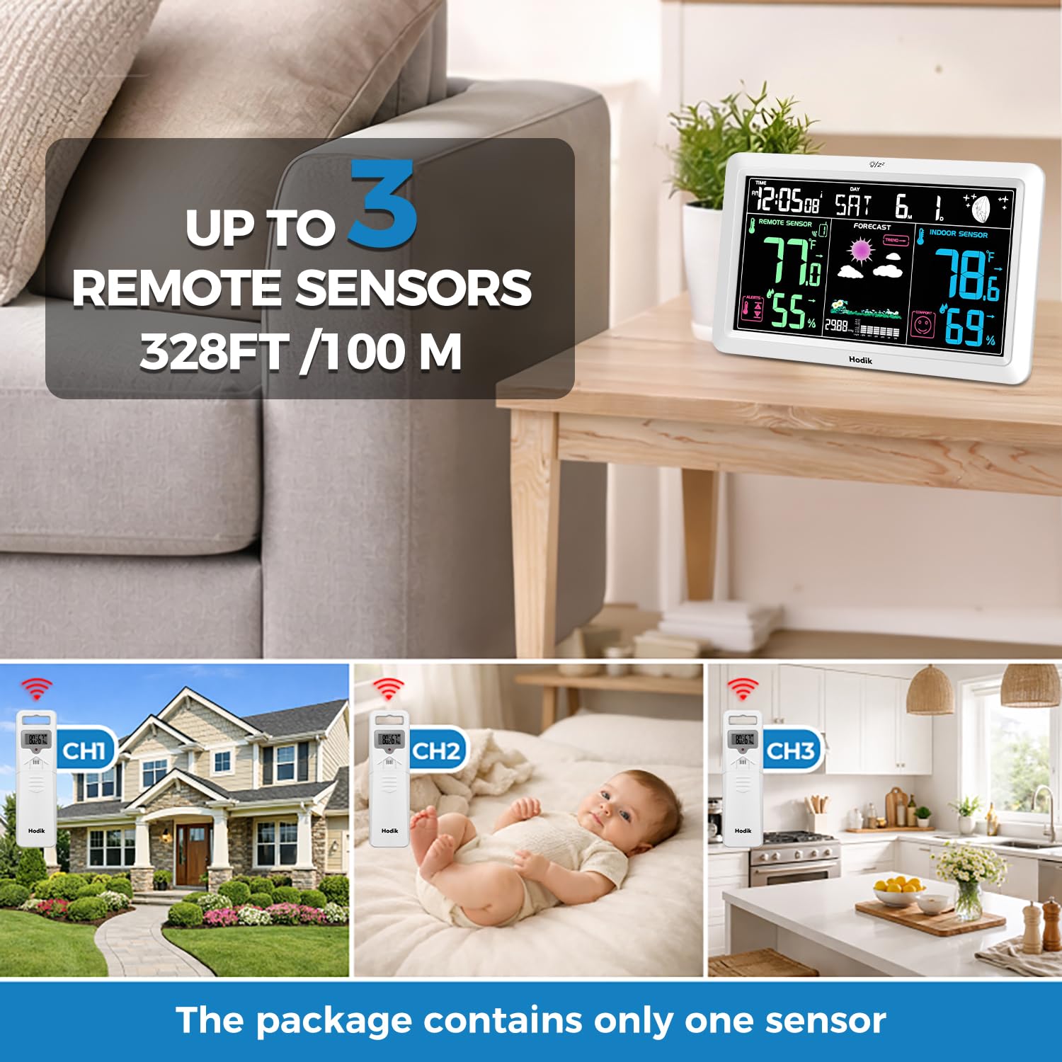 HODIK Wireless Weather Station with outdoor sensor