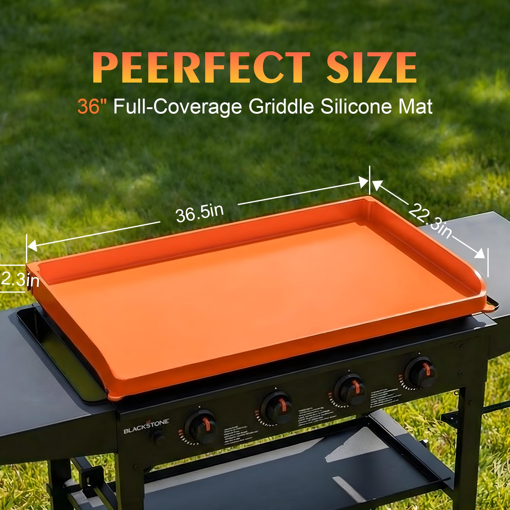 Hodola griddle mat laid flat on a Blackstone griddle