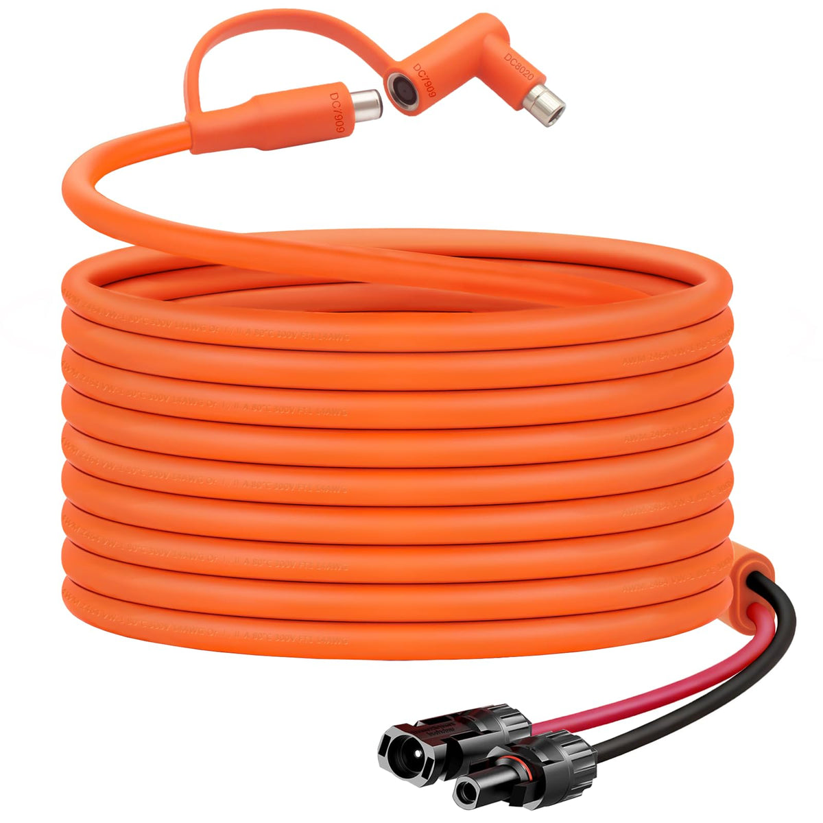 Hoeine 30FT MC4 to DC adapter cable front view with connectors